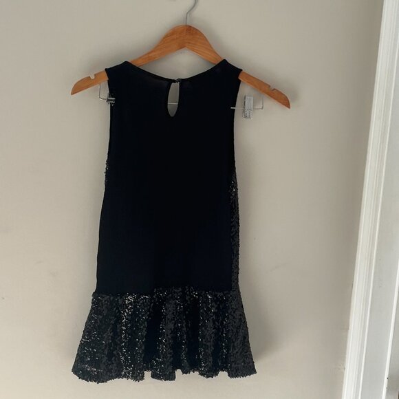Sleeveless Black Sequin Peplum INC Top Size Small - Picture 4 of 4